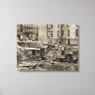 Vintage Ausrüstung für Krane und Schaufel im Nordw Leinwanddruck