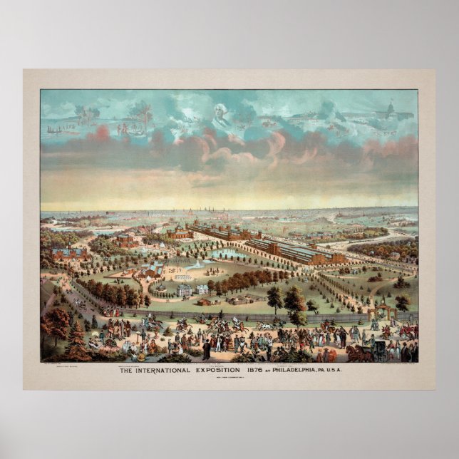 Vintage Ausstellung Philadelphia 1876 Poster (Vorne)