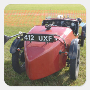 Vintage Austin 7 Sportscar Quadratischer Aufkleber