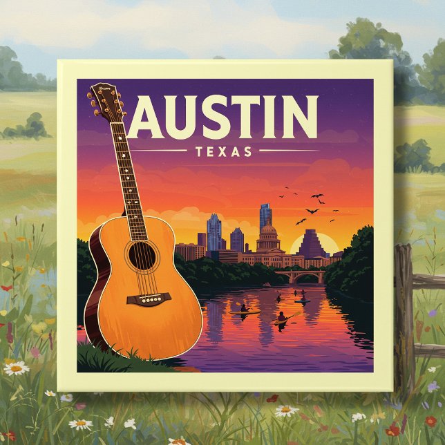 Vintage Austin Texas Fliese (Von Creator hochgeladen)