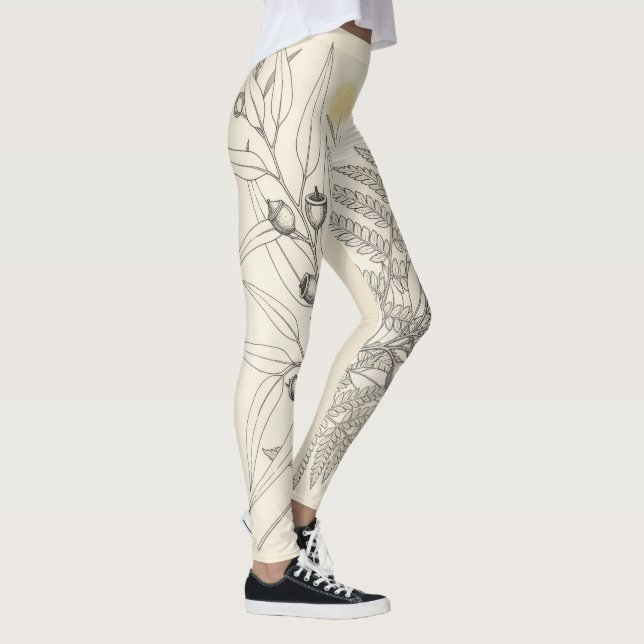 Vintage Australian Native Botanical Illustration  Leggings (Rechts)