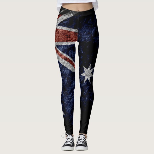 Vintage Australien-Flagge #4 Leggings (Vorderseite)