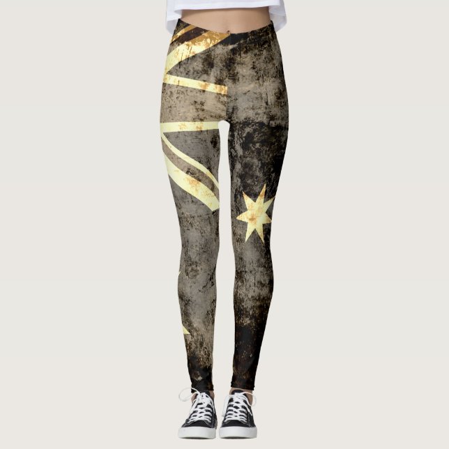 Vintage Australien-Flagge #5 Leggings (Vorderseite)