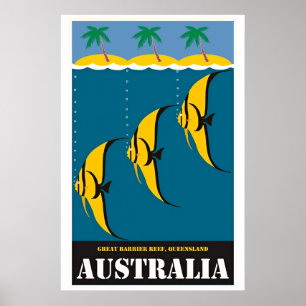 Vintage Australien Reiseillustration Poster
