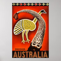 Vintage Australien Reiseplakat Aboriginal Art