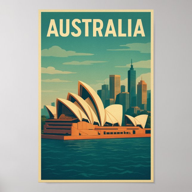 Vintage Australien Sydney Opera House Poster (Vorne)