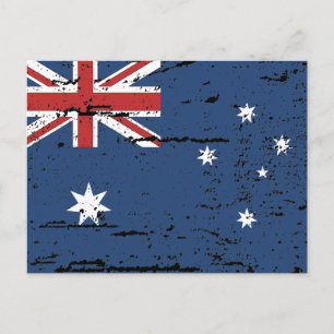 Vintage australische Flagge Postkarte