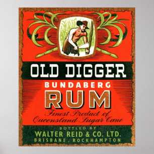 Vintage australische Rum-Werbung. Poster