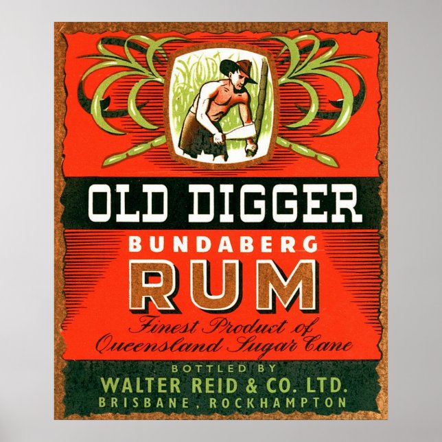 Vintage australische Rum-Werbung. Poster (Vorne)