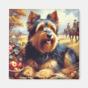 Vintage australische Terrier-Malerei Magnet