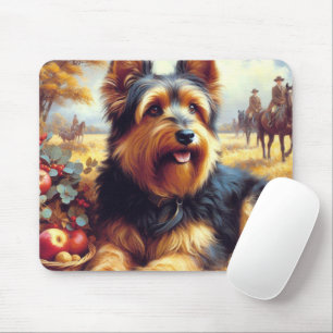 Vintage australische Terrier-Malerei Mousepad
