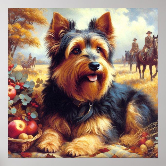 Vintage australische Terrier-Malerei Poster (Vorne)