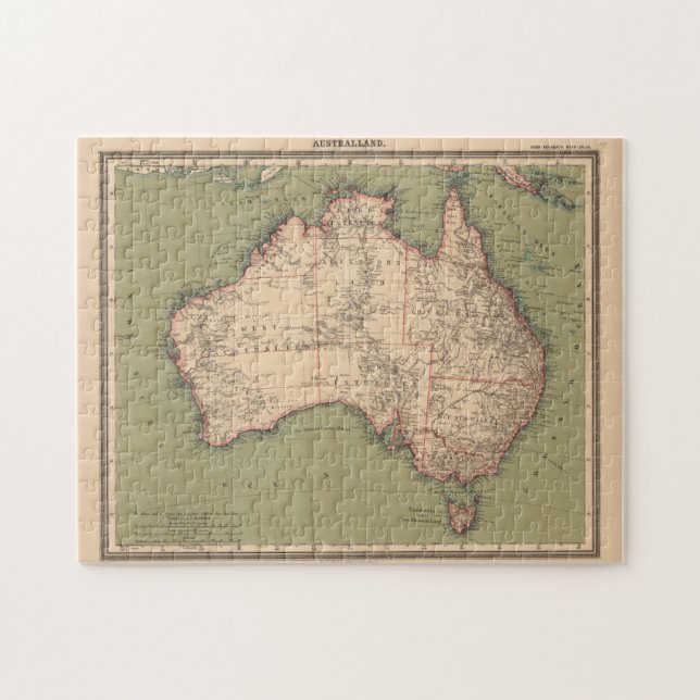 Vintage australische Topografie-Karte (1888) Puzzle (Horizontal)