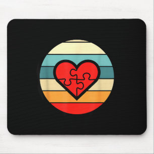 Vintage-Autismus-Bewusstsein-Puzzleartherz-Symbol  Mousepad