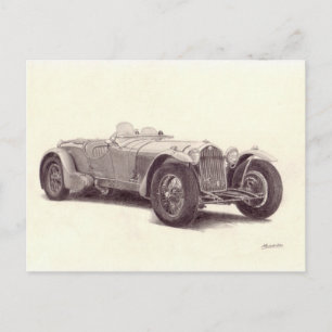 Vintage Auto: Alpha Romeo 8C Postkarte