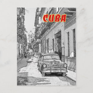 Vintage Auto auf der Straße von Havanna Postkarte