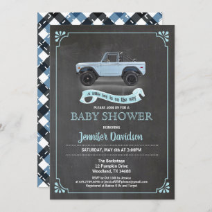 Vintage Auto Baby Boy Dusche Einstieg. Tafel. Einladung