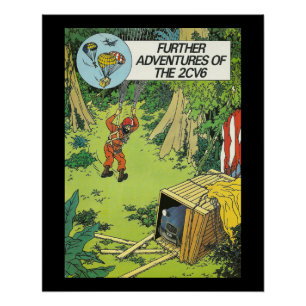 Vintage Auto Citroen 2cv in Italien Perfektes Post Poster