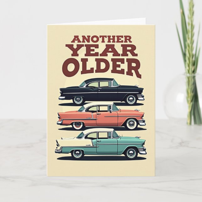 Vintage-Auto-Feierkarte Karte (Vorderseite)