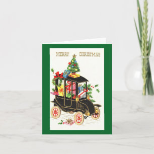 Vintage-Auto Frohe Weihnachten Karte