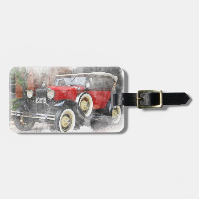 Vintage Auto Gepäckanhänger (Vorderseite horizontal)