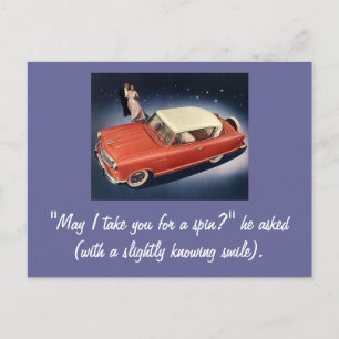 Vintage Auto "Gute Nacht, Irene!" Postkarte