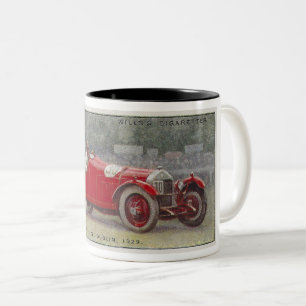VINTAGE AUTO ILLUSTRATION, RACER CIG CARD 1929 ZWEIFARBIGE TASSE
