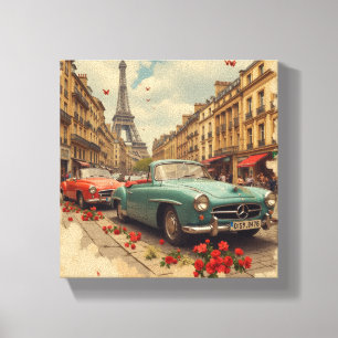 Vintage Auto in Paris Leinwanddruck