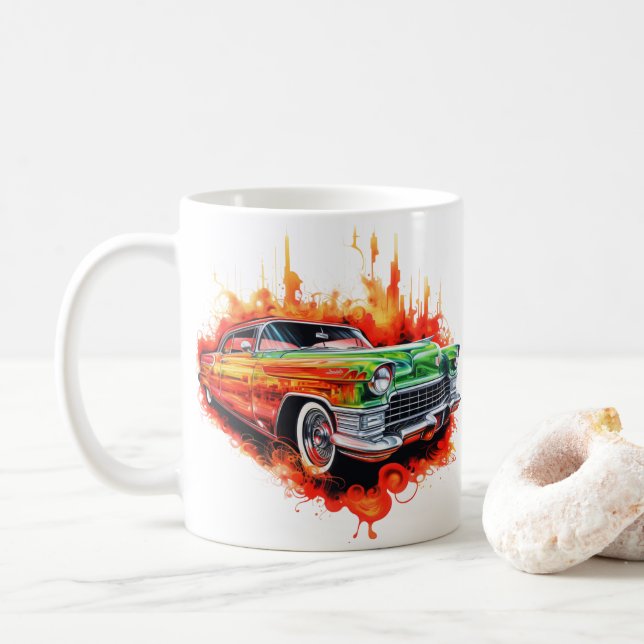 Vintage Auto Kaffeetasse (Mit Donut)