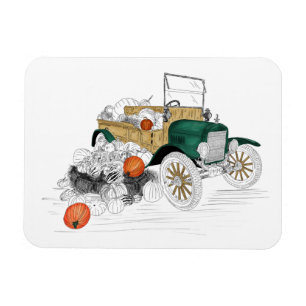 Vintage-Auto-Kürbisernte Magnet