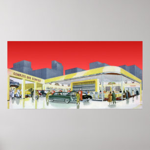 Vintage Auto-Mechaniker schließen Poster