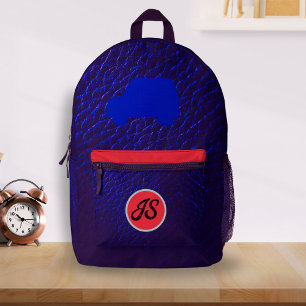 Vintage-Auto-Monogramm Navy Linkshänder-Schulbedar Bedruckter Rucksack