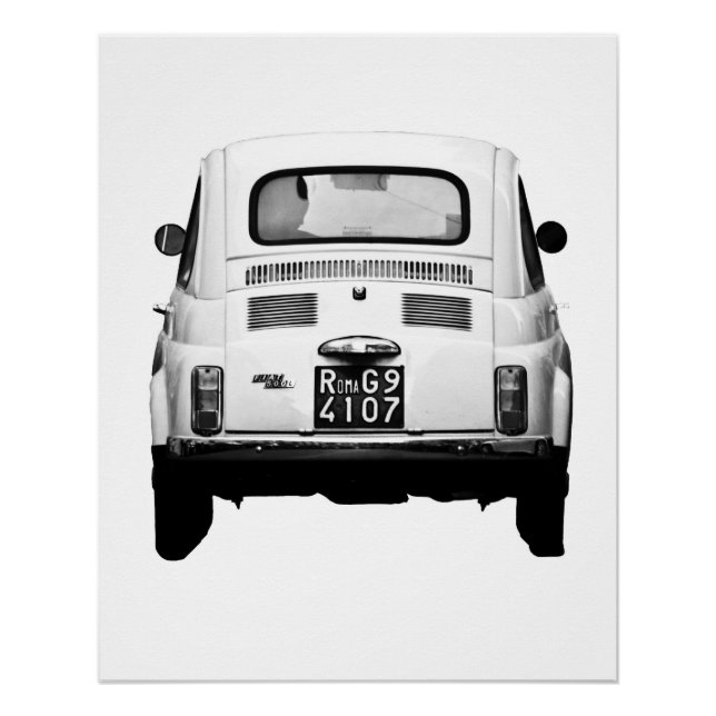 Vintage Auto Perfektes Poster | Fiat 500 | Rom (Vorderseite)