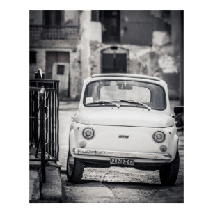 Vintage-Auto Perfektes Poster Fiat 500 Rom Ita