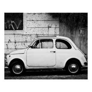 Vintage-Auto Perfektes Poster Fiat 500 Rom Ita