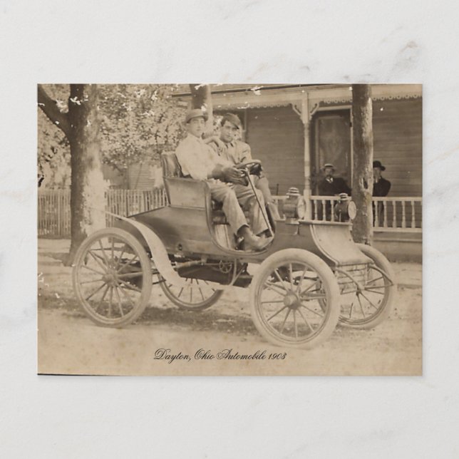 Vintage Auto Postkarte (Vorderseite)