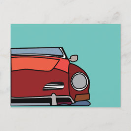 Vintage Auto Rotes Grafikdesign Postkarte