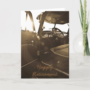 Vintage-Auto-Ruhestands-Karte Karte