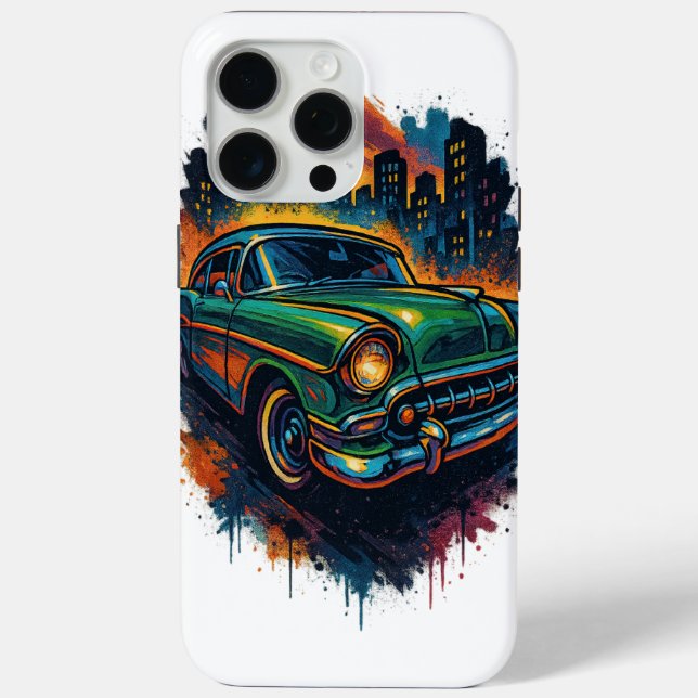 Vintage-Auto-Straßenkunst-Handyhülle Case-Mate iPhone Hülle (Rückseite)