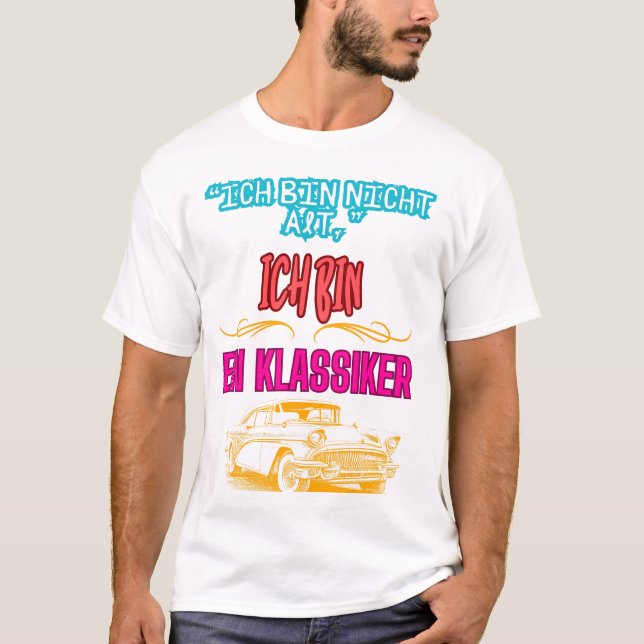 “Vintage Auto T-Shirt - ‘Ein Klassiker" (Vorderseite)