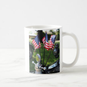 Vintage-Auto und American-Flag-Tasse Kaffeetasse