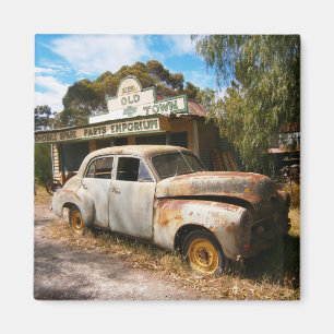 Vintage Auto und Garage, Kühlschrankmagnet Magnet