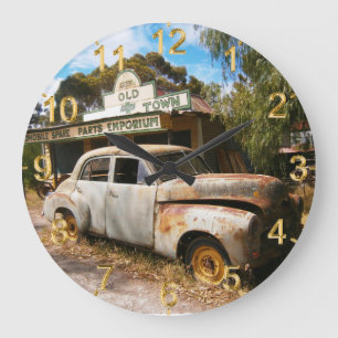 Vintage Auto und Garage, Uhr
