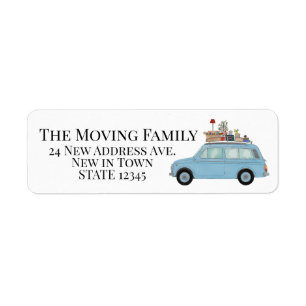 Vintage Auto und Sachen Neue Adresse Etikett