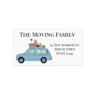 Vintage Auto und Sachen Neue Adresse Etikett Adressaufkleber