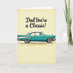 Vintage-Auto-Vater-Tributkarte Karte