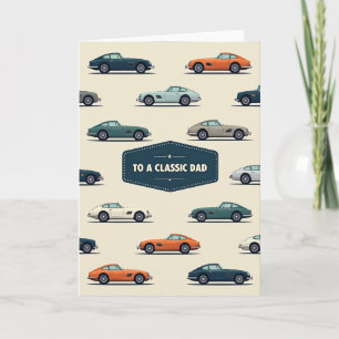 Vintage-Auto Vatertag Kunstkarte Karte