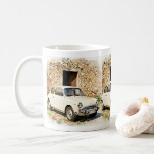 Vintage Auto vor Steinbau Kaffeetasse