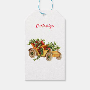 Vintage-Auto Weihnachten Mistelzweig Thunder_Cove  Geschenkanhänger