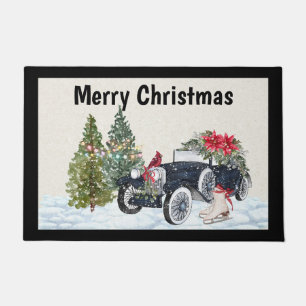 Vintage-Auto-Weihnachts-Türmatte Fußmatte